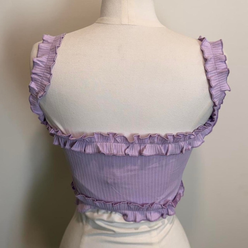 Lavender Ruffle Crop Top – Coquette Style 💜 - Picture 3 of 3